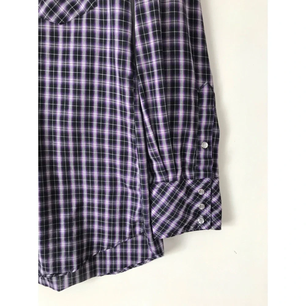 Vintage Miller Pearl Snap Purple Western Wear Long Sleeve Shirt 15-33 Med Unisex